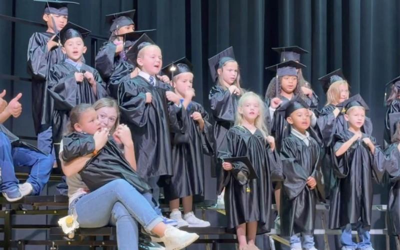 FIRST GRADE AHEAD Members of the Post Elementary School kindergarten class of 2025-26 celebrated their graduation during commencement ceremonies.