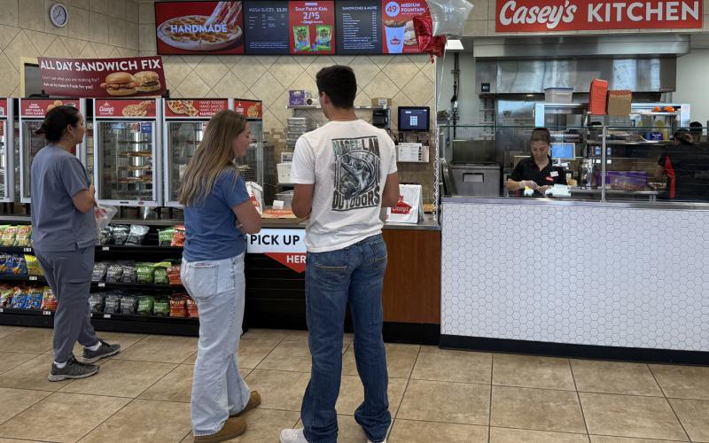 ORDER LINE Customers lined up at Casey’s Kitchen to order fresh food during the store’s grand opening celebration in Post. | STEPHANIE ALLEN
