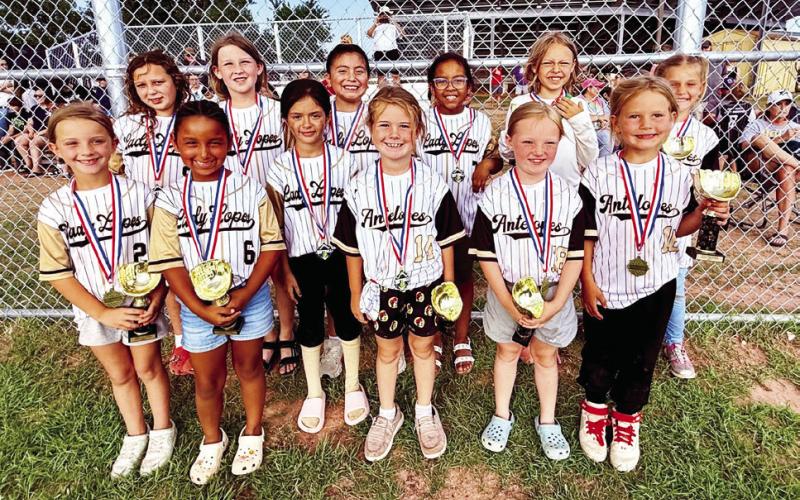 7/8 SOFTBALL Back Row: Maiya Ayala, Ava Dennison, Isabella Montoya, Khloe Jefferson, Kayla Arredondo, and Zoee Ray. Front Row: Lillian Belongia, Nohely Hernandez, Baylea Ramirez, Kennedy Beck, Hadlei Molnoskey, and Samantha Tadlock. | COURTESY PHOTO