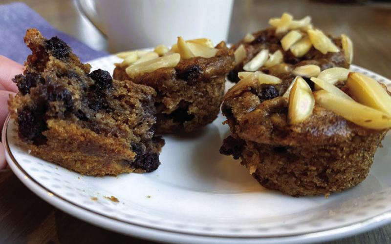 BLUEBERRY-OAT MUFFINS are heavy with nutrition.There is no messing around with these ‘better-than-prepackaged goods’that claim to be healthy. | ANGELINA LaRUE PHOTO
