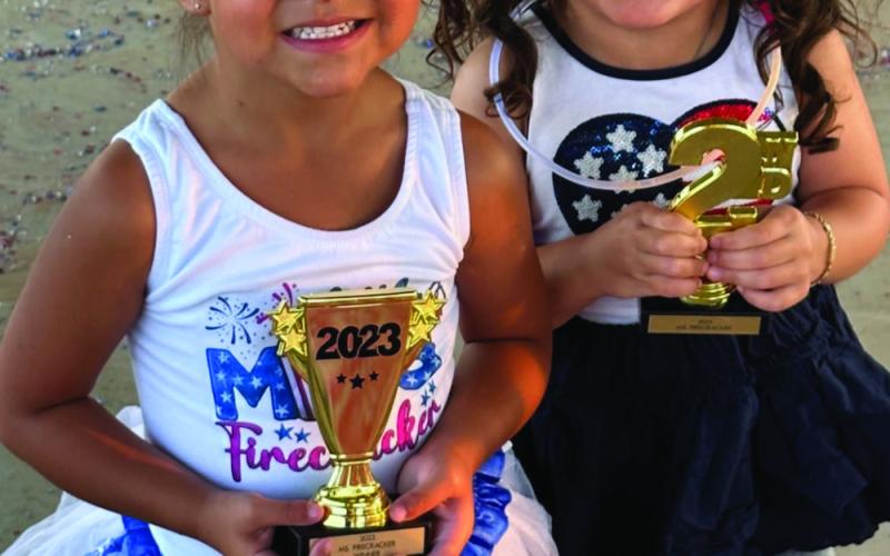 2024 PAGEANT Everly Hernandez (left) won first place in the 2024 Little Miss Firecracker during the July 4th celebration. Mylanni Deleon won second place. | DAWN GRAVES PHOTO