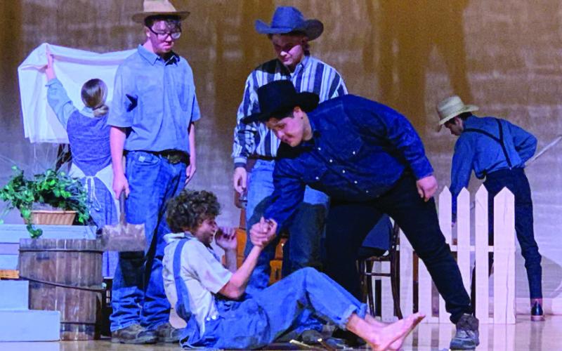 ONE ACT PLAY PHS performs The Diviners for the UIL One Act Play competition held Tuesday. Kody Osborn plays Melvin Wilder, A.B. FlowersplaysDeweyMaplesandtheextrasareplayedbyJoshuaGomez, AlejandroRodriguez-Martinez,andSethLee. | POSTDISPATCHPHOTO