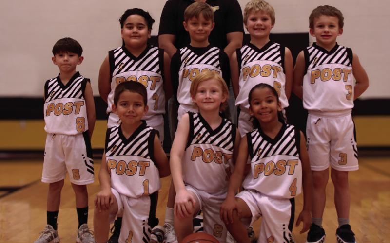 Boys 1st/2nd Coach Zack Sanchez, Sponsor TSR Construction, and players Brody Duncan Jr., Jackson Donahoo, Luke Kirkpatrick, Traevion Sturdivant, Bronx Lott, Jameson Bishop, John Michael Soto, and Cristian Sanchez. | WHITNEY DORSETT PHOTOS