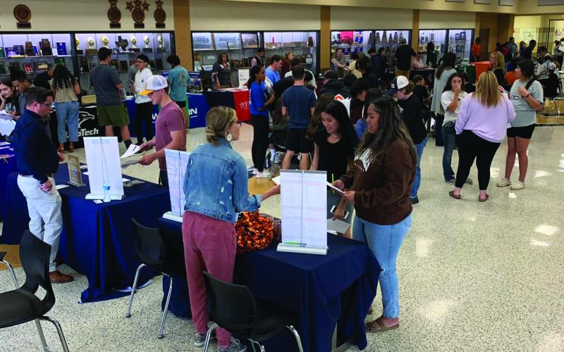 Post High School hosted a College Fair with 26 different colleges from Texas and Eastern New Mexico. Tahoka High School, Wilson High School and Post High School Juniors and Seniors were able to participate. Photo Provided