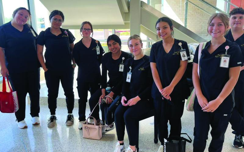 CLINICAL DAY Post ISD Patient Care Technician students had their first clinical day at Covenant Medical Center on Tuesday, October 22. Two students were in the adult ER, two were in intermediate care, two were in cardiac telemetry, and two were in neuro/neurosurgical where they were shadowing a Post alumni preceptor. | COURTESY PHOTO