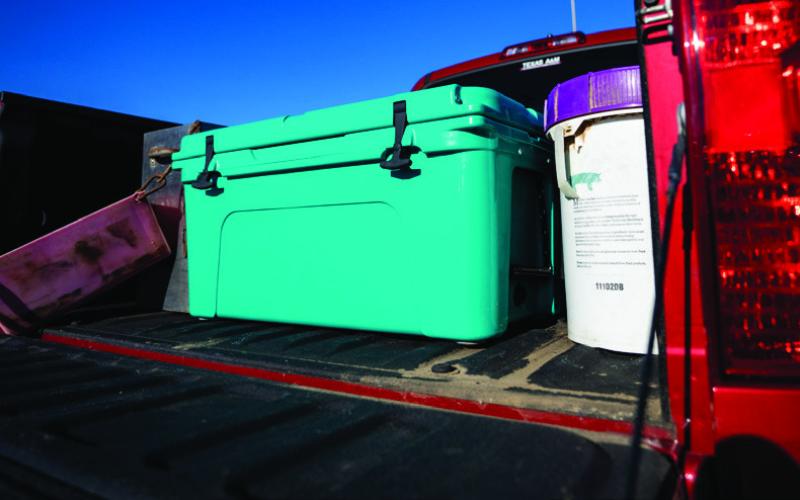 Experts advise not to leave valuable items in the pickup bed as stock show season soon begins. Texas A&amp;amp;M AgriLife photo by Sam Craft