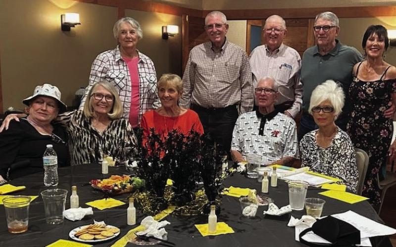 CLASS OF 1964 Front row from left: Arjan Robinson Fulcher, Marilyn Minor Snider, Point Blank, TX; Nita Wilson Jackson, Ricky Little, Jal, NM; and Margie Harrison Maestas. Back row Susie Jo Schmidt Beebe; Wendell Johnson and Danny Richardson of Post, TX; Pat Cornell and Lynette Potts Thuett. | COURTESY PHOTO STAFF REPORTS