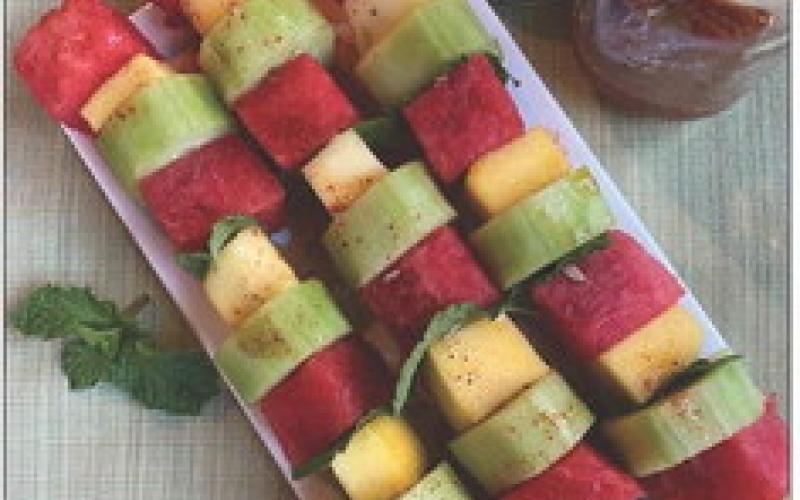 Summertime Fruit Skewers make cool snack