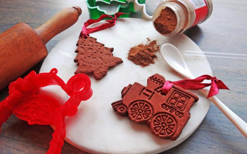 ORNAMENTS BAKED IN YOUR OWN KITCHEN With this simple recipe and a few cookie cutters, you can sit around the table with your loved ones and create a lasting memory. The ornaments are beautiful on the tree but can also be used for wreaths, to tie onto ribbons and bows to dress up your packages, or to make for teachers’ gifts. | ANGELIA LaRUE PHOTO