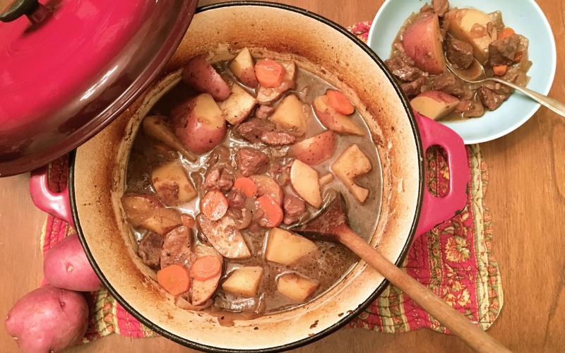Two-chile-pod beef stew