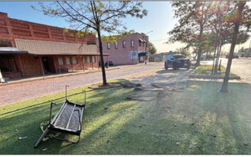 MAIN STREET DAMAGE After a multi-county car chase it ended in Post with an arrest and $25,000 worth of damage. | COURTESY PHOTO