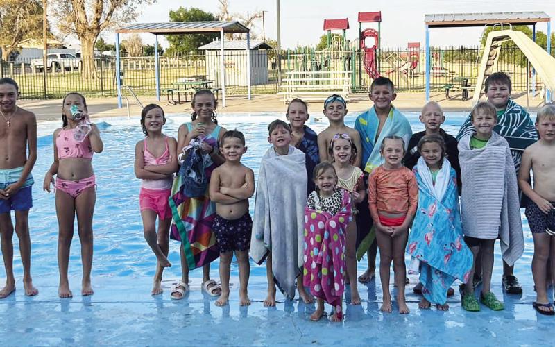 POOL PARTY Garza County 4-H hosted their annual pool party to kick off the new year, last week, Tuesday night at the public pool. Registration opens for all grades except grade 3, on August 15. Grade 3 registration will open September 1. The membership fee for the year is $25. For questions, please call Xane Reiter at the Garza County Extension Office at (806) 495-4400. | XANE REITER PHOTO