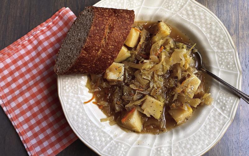 Speedy and satisfying hearty cabbage and potato soup