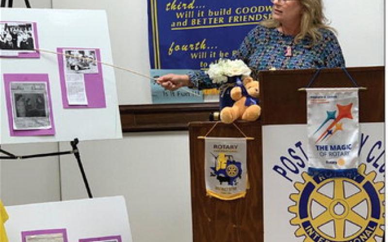 POST ROTARY CLUB hosted Susan McDonald last Tuesday, Jan. 21. To share about the history of the Post Amity Study Club and how things have changed since the early years of the club, including the white gloves and formal dresses. | ANNA GIBSON PHOTO