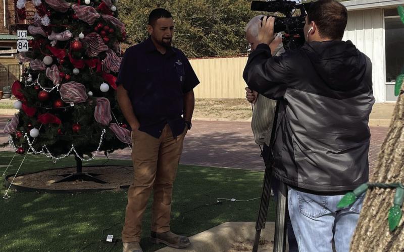 Steve Rivera is being interviewed by FOX34 for a segment on Our Town Courtesy Photo