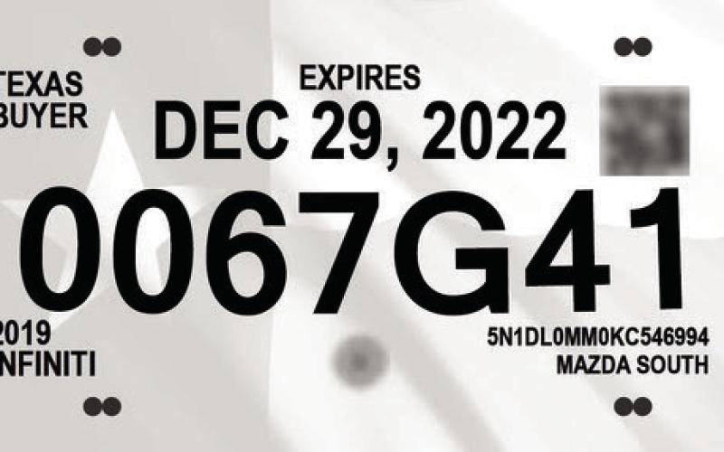 TxDMV announces upcoming deployment of redesigned temporary tags