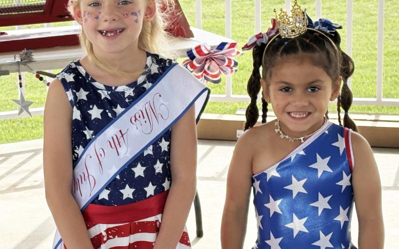 MISS FIRECRACKER During the July 4th festivities at the park in Post, Chloe Hataway, 7 (left) won the Little Miss Firecracker pageant; the runner-up was Mylannie Deleon, 5. | COURTESY PHOTO