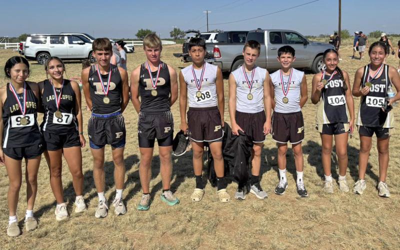CROSS COUNTRY Post Cross Country athletes competed at Western Texas College Aug. 22. Each of the standing teams came in second. | COURTESY PHOTO