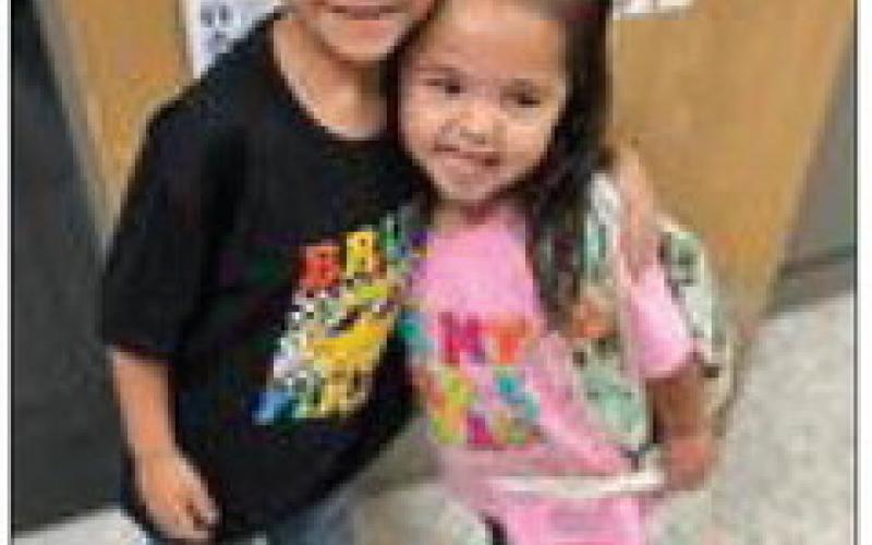 Braxtyn and Everlyn Garcia will miss each other as they go to separate classes on Monday. Braxtyn will be in the first grade, and Everlyn will be in Pre-K. | COURTESY PHOTO