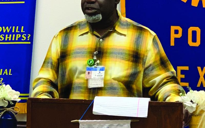 POST ROTARY CLUB Terry Jackson, a counselor at the Juvenile Regional Detention Center, shared the difference between 'maternal versus professional' in the workplace and the importance and benefits of spending quality time with your children. | ANNA GIBSON PHOTO