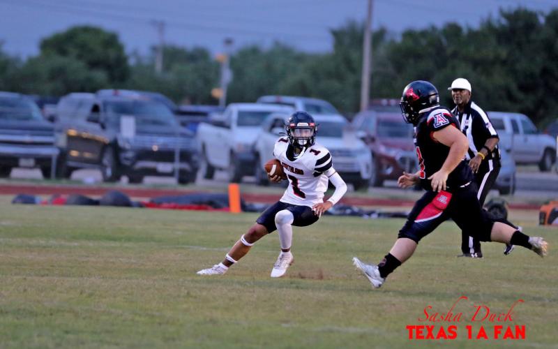 SOUTHLAND EAGLES Southland played hard Sept. 5, agaist the Aspermont Hornets. | SASHA DUCK TEXAS 1A FAN PHOTO