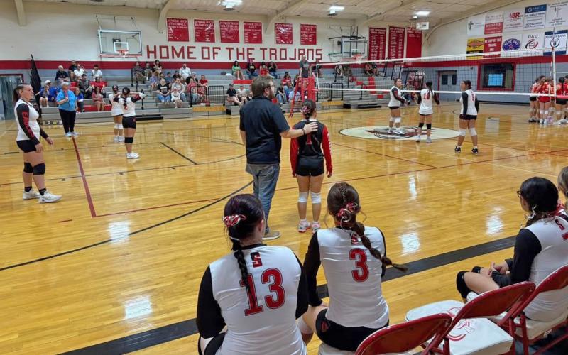 SOUTHLAND EAGLES A first volleyball team for the Southland Eagles. They played their first game at Tahoka, Aug. 12. | COURTESY PHOTO
