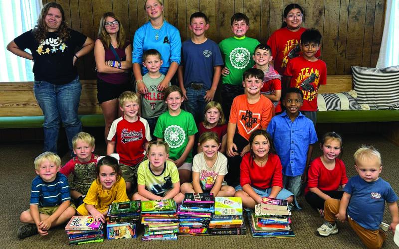 BOOK COLLECTION Garza County 4-H members collected over 100 books for the Post Elementary school during their October community service project. | XANE REITER PHOTO