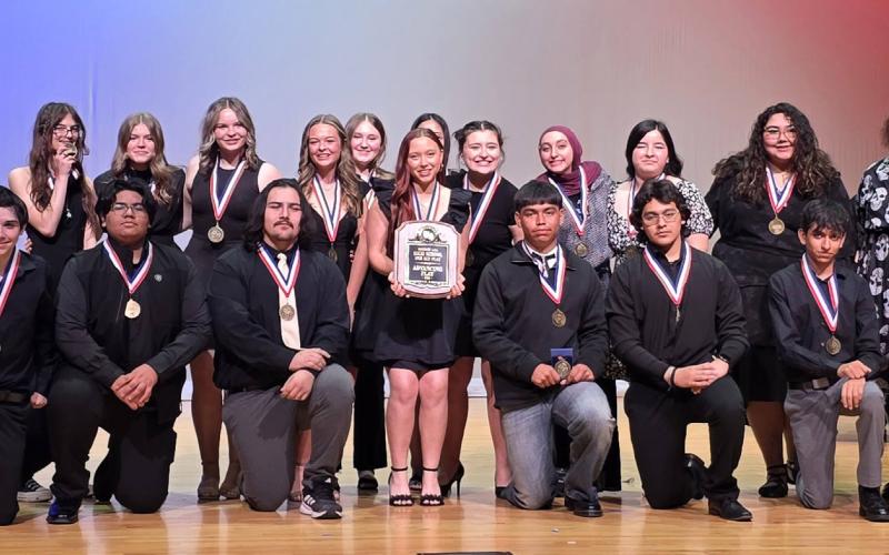 POST ISD ONE ACT PLAY The Post High School One Act Play cast, crew and directors are pictured after earning the District 4-2A Advancing Play title with their performance of “Telmah in Death,” advancing to the bi-district competition. | COURTESY PHOTO