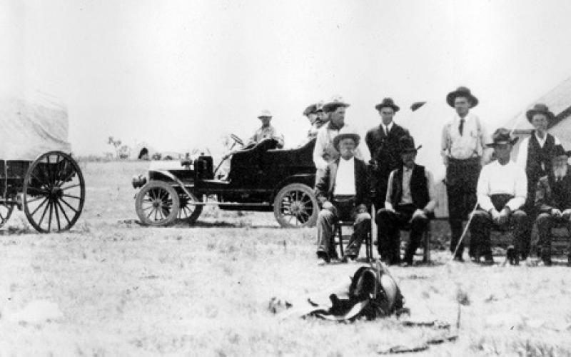 FIRST COUNTY COURT The first county court in 1907 marked the beginning of formal governance in Garza County, and it took place on land made available by Connell and his partners. That meeting bridged the transition from vast ranchland to an organized civic community. | PHOTO PROVIDED BY CONNELL MANAGEMENT LLC