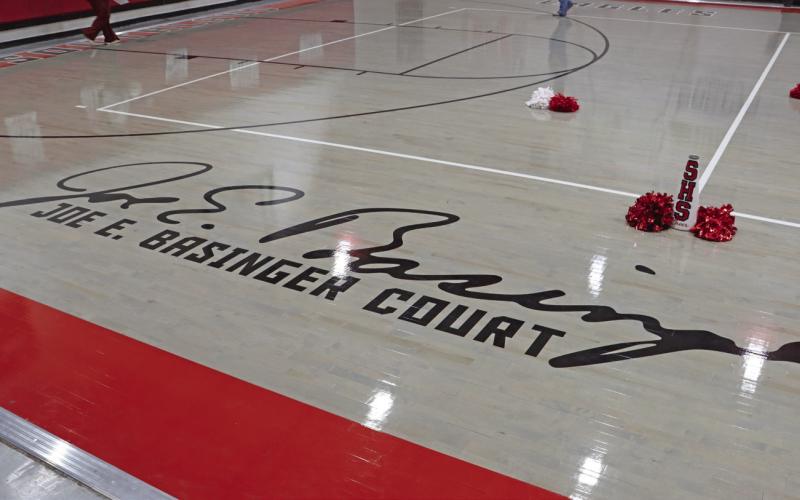 Joe E. Basinger, president of the Southland ISD Board of Trustees, was honored during a dedication ceremony on Tuesday, Dec. 16, 2025, at the Southland gym. The basketball court was named in Basinger’s honor in recognition of more than five decades of leadership, service, and advocacy for students, staff, and the Southland community. The ceremony was led by Southland ISD Superintendent Toby Miller.