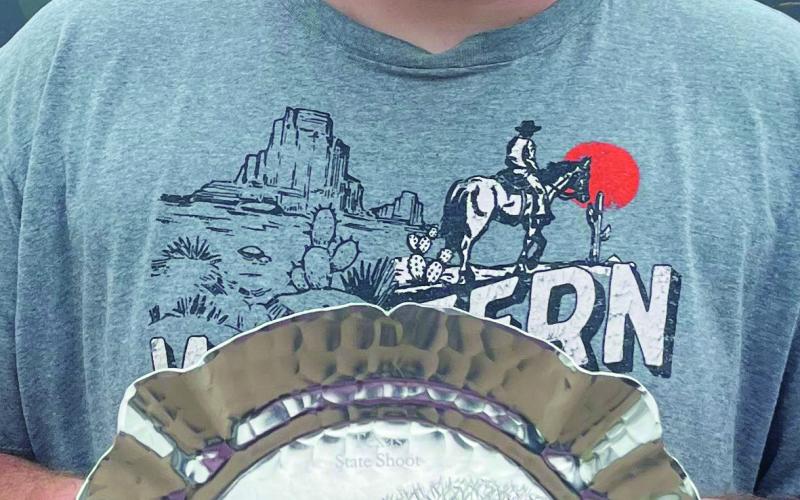 Kohen Hudman of Post in Amarillo this past weekend at the 2023 Texas Trap Shoot. Kohen won the Texas State Singles Championship Class D. He is the son of Lichelle Hudman and the late Richard Hudman, and grandson of Curtis and Julie Hudman. Photo Provided