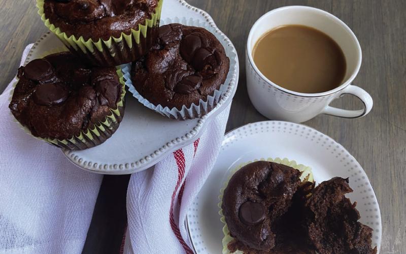 Double Chocolate-Almond Butter Muffins offer an incredibly moist, delicious, and incredible sweetness that share the rewards that plants and nature have to offer. | ANGELINA LARUE PHOTO
