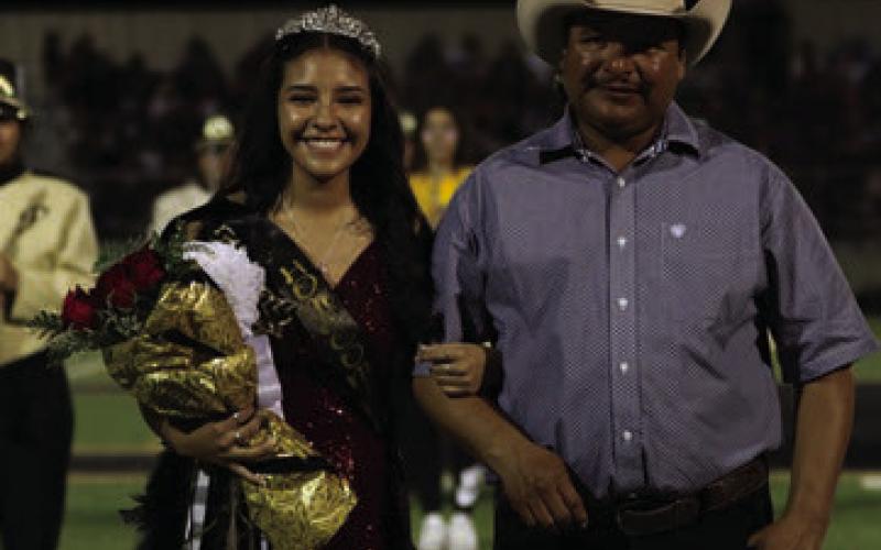 Homecoming Queen Chelsy Rodriguez with her father Hector Rodriguez.