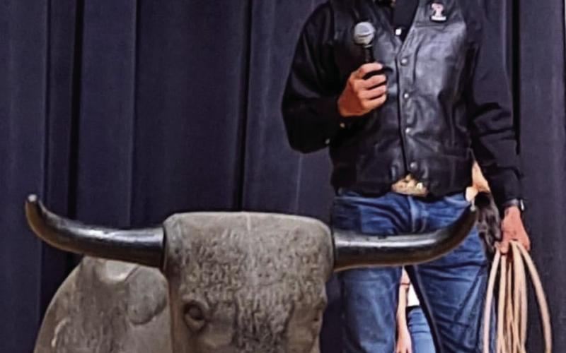 TTU Rodeo Team visits Post Elementary on College Day - Oct. 6