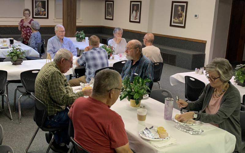 COMMUNITY PRAYER Post Methodist Church hosted a community prayer breakfast Sept. 24. Pastors, first responders, citizens, and officials participated in the gathering of prayer for our city, county, schools and nation. | STAFF PHOTO