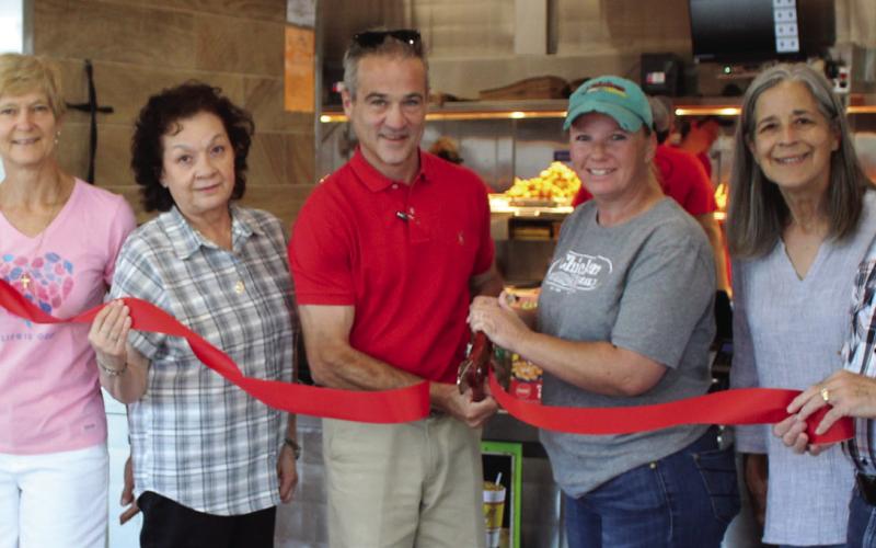 Post Area Chamber of Commerce held a ribbon cutting last week for Chicken Express. Regional Directors Wesley Ballard and Tisha Rodriquez represented Chicken Express, with chamber members JoAnn Travis, Linda Alaniz, Janice and Jim Plummer attending the event. Chicken Express is located at 601 N Broadway St. Welcome to Post! Photo by Julia Childs