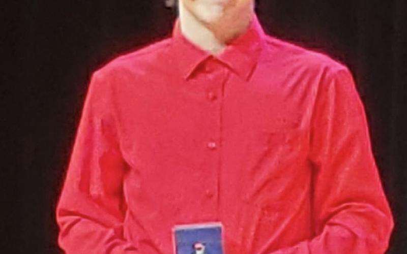 HONORABLE RECOGNITION Zach Gonzales received honorable mention recognition at the UIL Area contest as Ghost/Player King in Post High School’s one-act play production. | COURTESY PHOTO