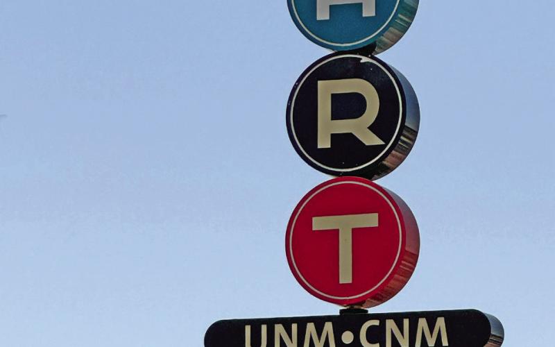 ART IN ABQ The landscape and highway-scape of northern New Mexico, through which historic Route 66 passes, lends itself at every turn to the work of painters, sculptors, architects, writers, dancers—and even bus drivers. (This sign marking an Albuquerque Rapid Transit stop on Central Avenue—old 66—fits right in.) | THE TEXAS SPUR