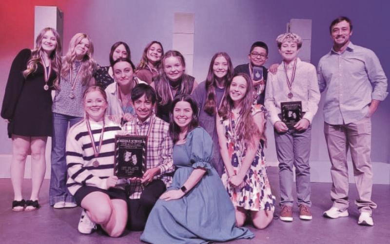 ZOMBIE APOCALYPSE Post Middle School earned first place during their One Act Play competition on Saturday, November 9, in Floydada. Cast: Olivia McDougle, Rahaf Alomari, Kaley Yarbrough, Gabriel Monsivais, Kenley Hannaway, Krue Gray, Kerstyn Young, Paxten Norman, Adyson Parker, and Lexi Matus. Crew: Olivia Peters and Landyn Rister. Directors: Elizabeth Staton, Brent Davis. | COURTESY PHOTO
