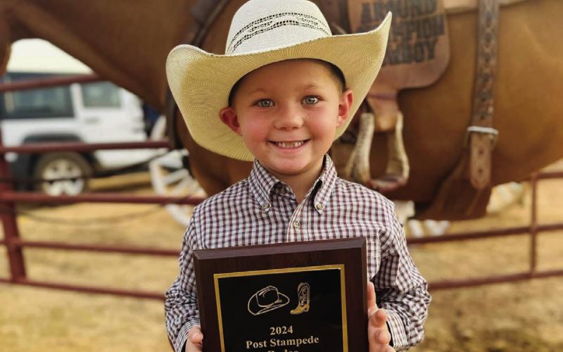 MOST TYPICAL LITTLE COWBOY The Post Stampede Rodeo named Grady Dorsett as the Most Typical Little Cowboy. Grady will be in the first grade at Post Elementary, he is the son of Matt and Whitney Dorsett. | WHITNEY DORSETT PHOTO