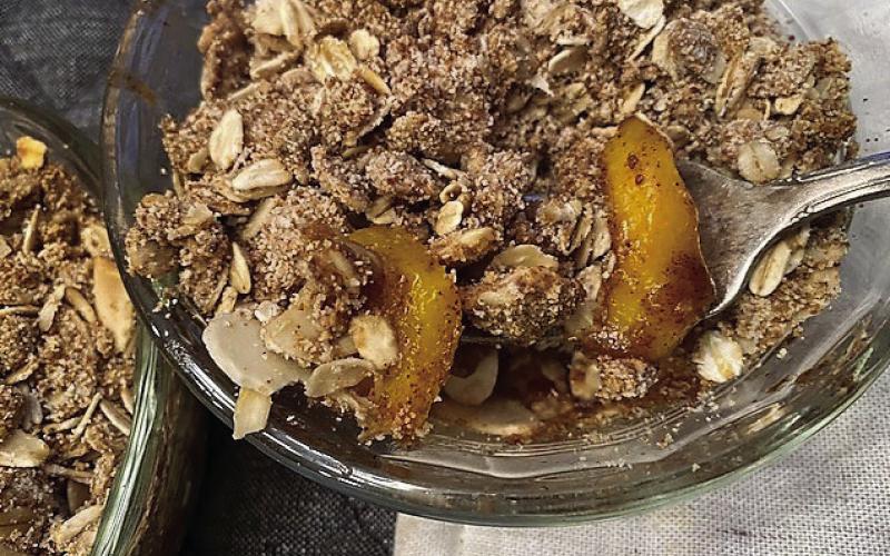 FRUIT CRISP, LaRue gives a versatile recipe to go with any fresh fruit that welcomes summer while supporting local markets and artisans. | ANGELINA LARUE PHOTO