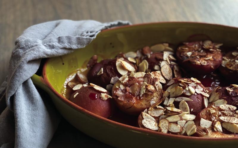 ROAST PLUMSWITH ALMONDS | PHOTO BY ANGELINA LARUE