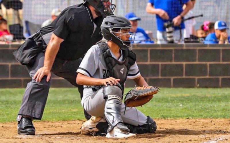 PLATE GUARDIAN Eric Rodriguez was Post’s catcher in the team’s March 31 win over Tahoka. | COURTESY PHOTO