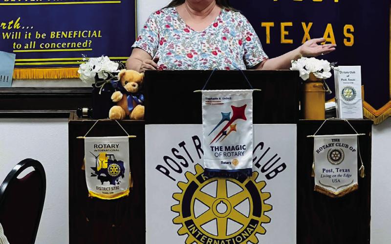 POST ROTARY CLUB The Post Rotary Club was honored to have Kylene Wheeler, Garza County Joint Elections Administrator and also Rotarian member to update the club on local elections and all things concerning elections. | COURTESY PHOTO