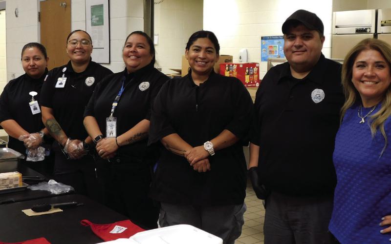 LUNCHEON The faculty luncheon was held on Tuesday, August 6. Pictured are Risk Management Melissa Camp, Program Manager Ashley Cuellar, Security Clerk Veronica Soto, SIS Marina Cabrera, SIS Joe Ramirez, and Admin Assist. Teresa Gomez. | PHOTO PROVIDED