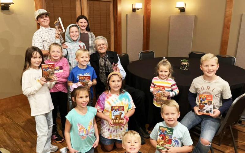 HANK THE COWDOG AUTHOR VISIT Garza County 4-H and Clover kids had a great time enjoying songs and stories from author John R. Erickson at the Post Heritage House Nov. 10—and the parents had just as much fun as the kids! | COURTESY PHOTO