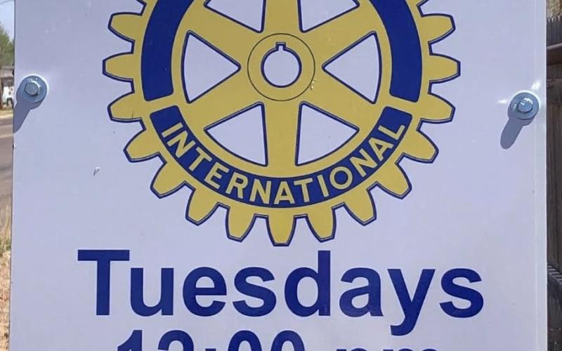 NEW SIGNAGE Post Rotarians recently replaced a meeting sign along W. U.S. Highway 380 as part of ongoing efforts to enhance community visibility and connection. | COURTESY PHOTO