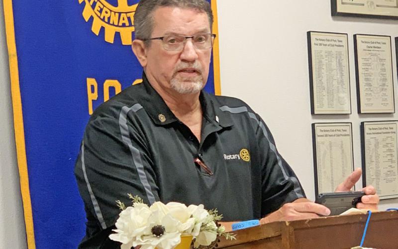 ERADICATE POLIO Chris Atkinson, a Post Rotarian and the director of the Garza County Recovery Center (CRC), presented the purpose and vision of Rotary International of promoting peace, eradicating polio from the world, and so much more. To learn more about the local district Rotary Clubs, visit rotary5730.org. | POST DISPATCH