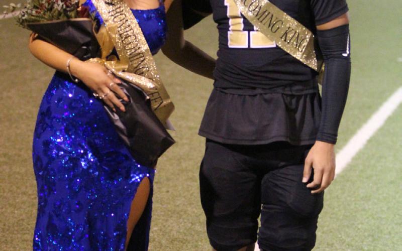 ANTELOPE ROYALTY Post ISD crowned Adan Gonzales king and Serenity Sanchez queen during the homecoming game Sept. 19. | BELLA HAYEK &amp;amp; RYLAN MORRIS PHOTO