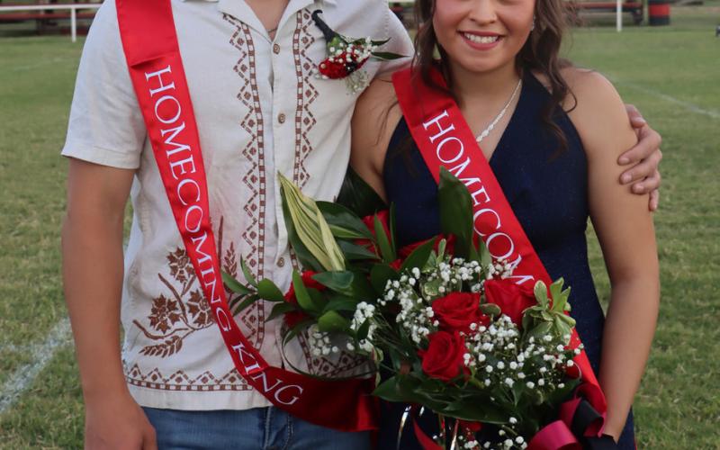 EAGLE ROYALTY Southland ISD crowned Spencer McMahan king and Elizabeth Gonzales queen during the homecoming game Sept. 19. | EMILY GORDON PHOTO